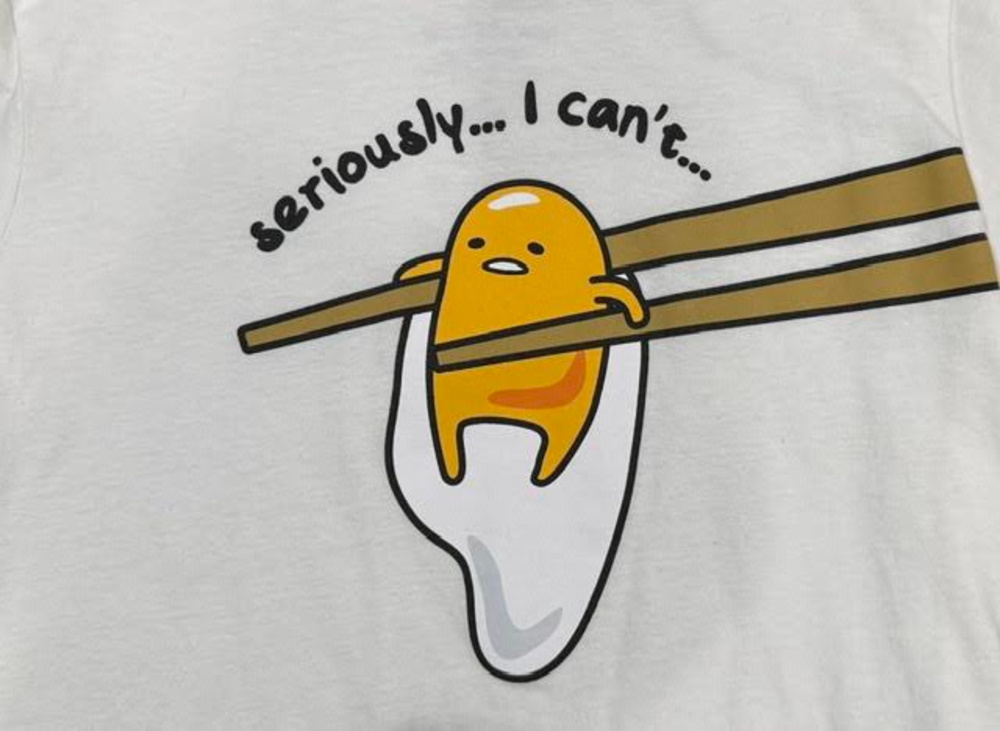 Gudetama Graphic T Shirt White XL 14 16 Y2K Anime